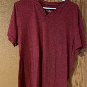 Men's Red Henley Shirt